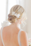Load image into Gallery viewer, bride wearing Amarnam silk bridal hair pins

