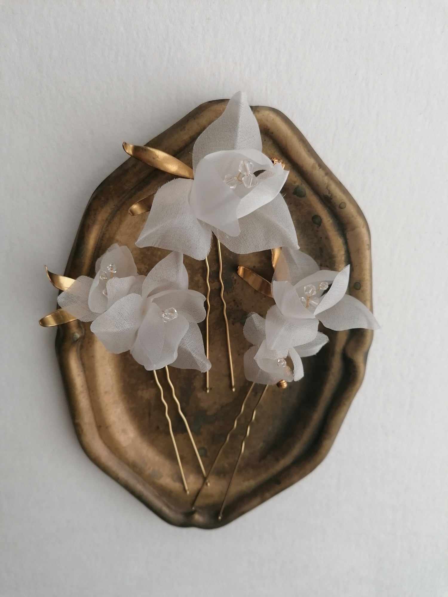 Amarnam silk bridal hair pins