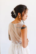 Load image into Gallery viewer, bride wearing Amarnam silk bridal hair accessory
