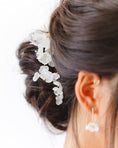 Load image into Gallery viewer, bride wearing Amarnam silk bridal hair accessory
