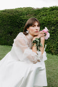 Load image into Gallery viewer, bride wearing Amarnam silk bridal earrings
