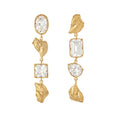 Load image into Gallery viewer, Sammi White Sapphire Bridal Earrings, 18ct Gold Plated and Recycled Silver

