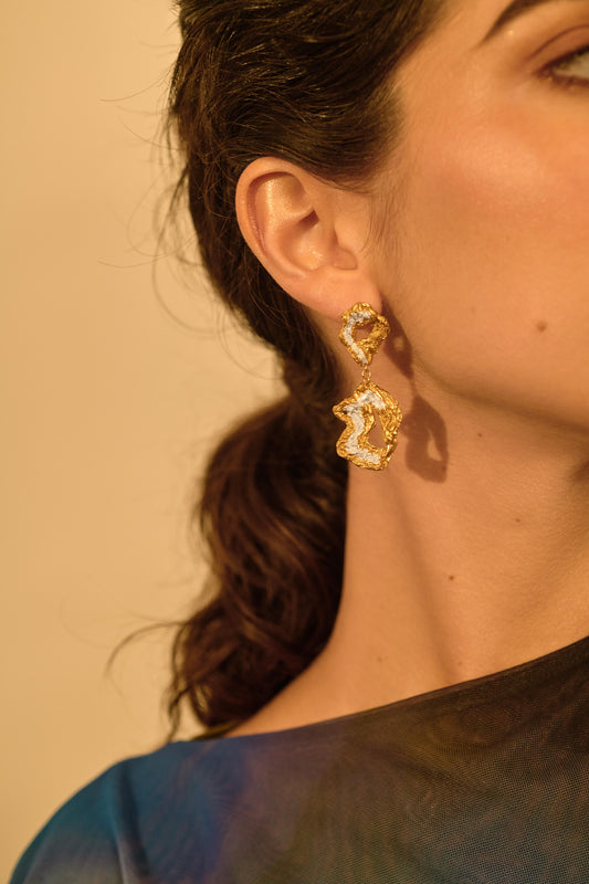 Saorsa Bridal Earrings, 18ct Gold Plated and Recycled Silver