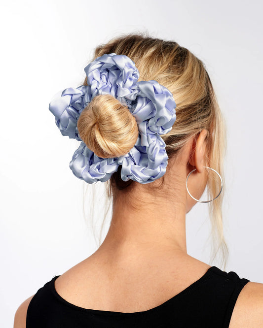 flower scrunchie in bluebell