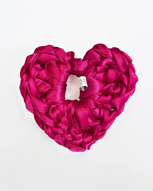 heart scrunchie in pink