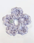 Load image into Gallery viewer, flower scrunchie in parma violet
