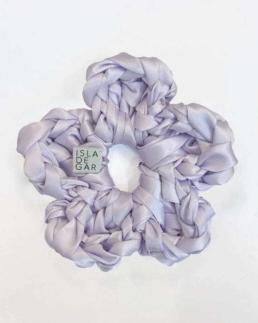 flower scrunchie in parma violet