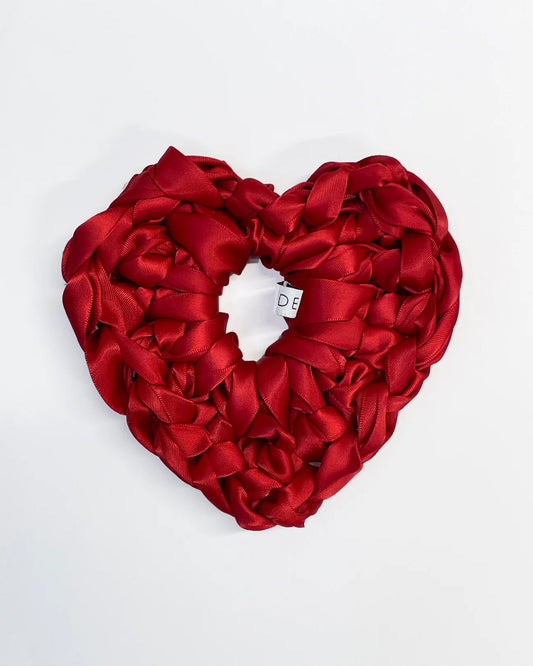 heart scrunchie in red