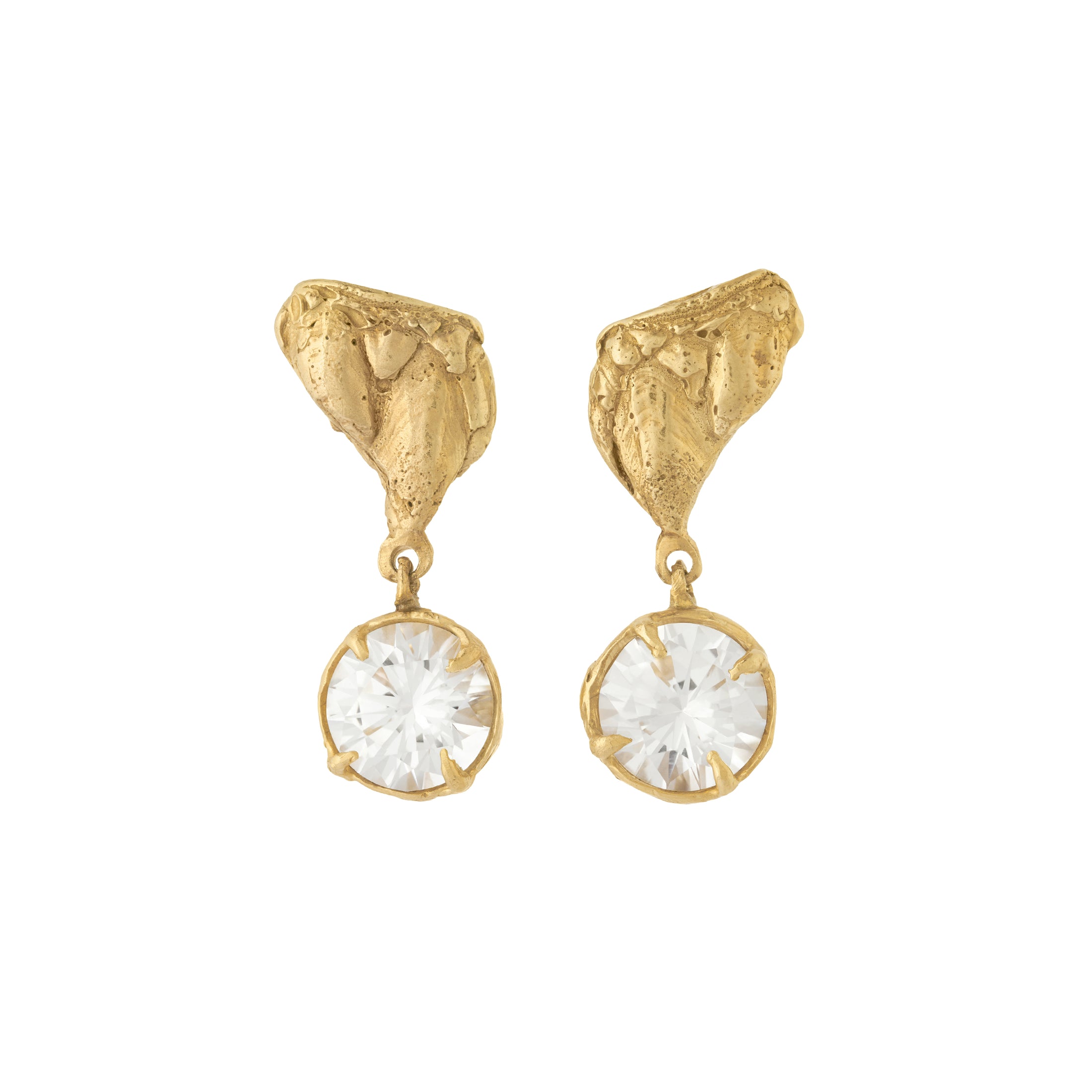 Tota White Sapphire Bridal Earrings, 18ct Gold Plated and Recycled Silver