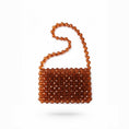 Load image into Gallery viewer, Brown beaded bridal handbag on a white background

