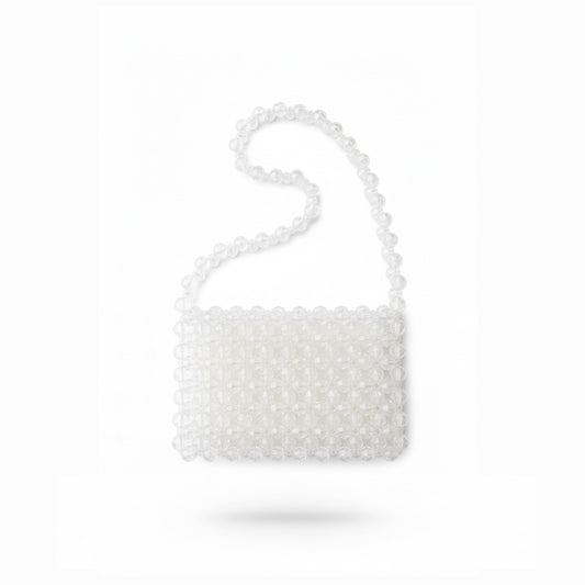beaded bridal bag on a white background