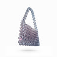 Load image into Gallery viewer, Sparkling bridal bag with beaded handle on a white background
