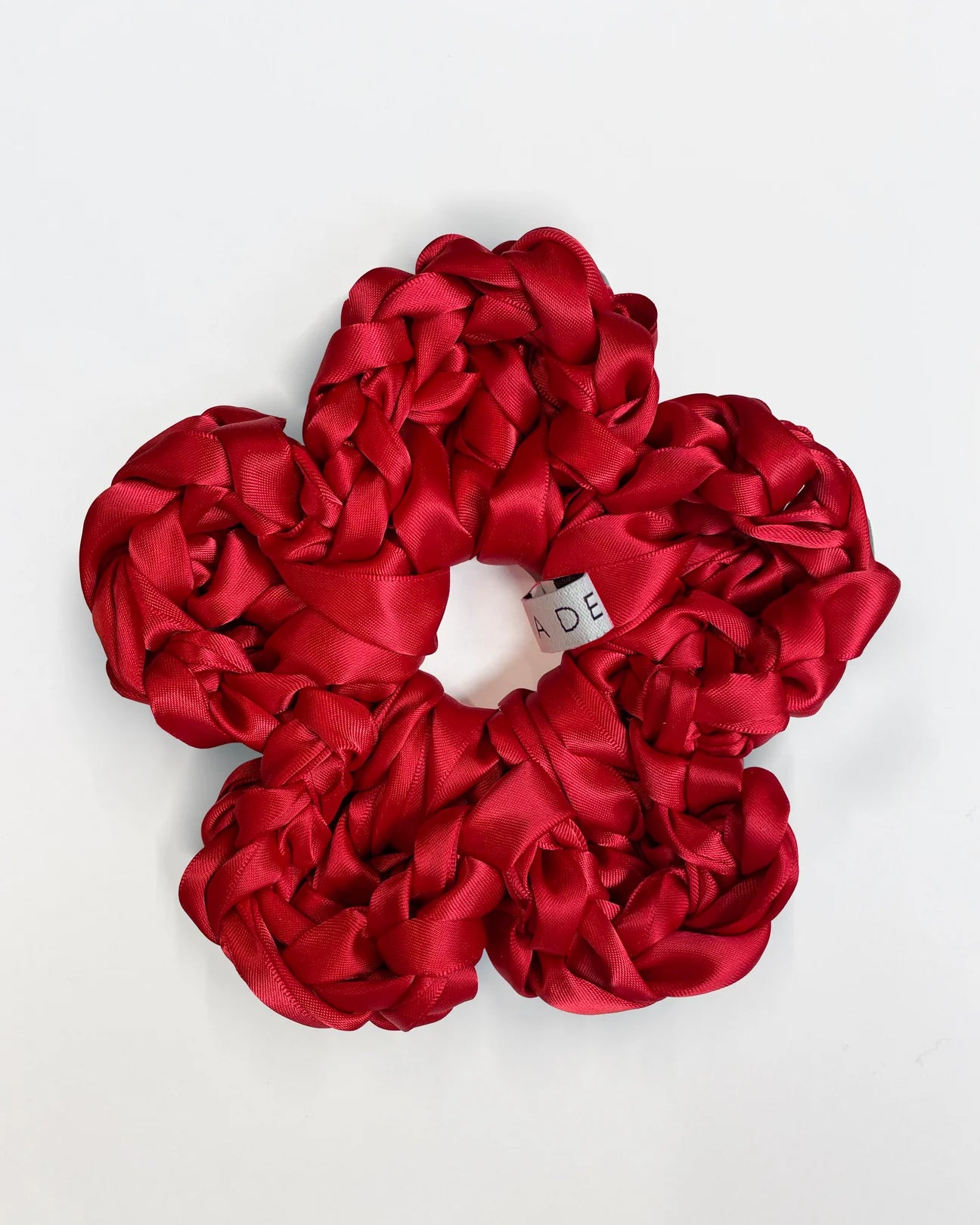 flower bridal scrunchie in red
