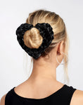 Load image into Gallery viewer, heart bridal scrunchie in black
