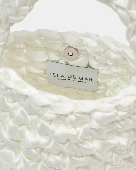 Hive bridal handbag in bright white