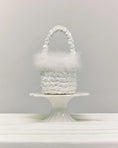 Load image into Gallery viewer, hive feather trim bridal handbag in white
