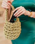 Load image into Gallery viewer, hive metallic bridal handbag in gold
