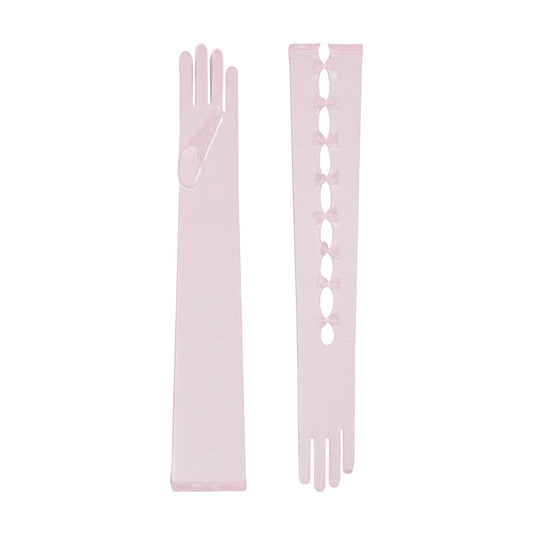 Cornelia James opera tulle bridal gloves with bow details