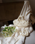 Load image into Gallery viewer, nest bridal handbag and heart bridal scrunchie in ivory
