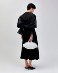Load image into Gallery viewer, woman holding nest feather bridal handbag in white
