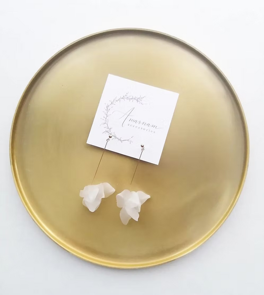 paham silk flower bridal earrings